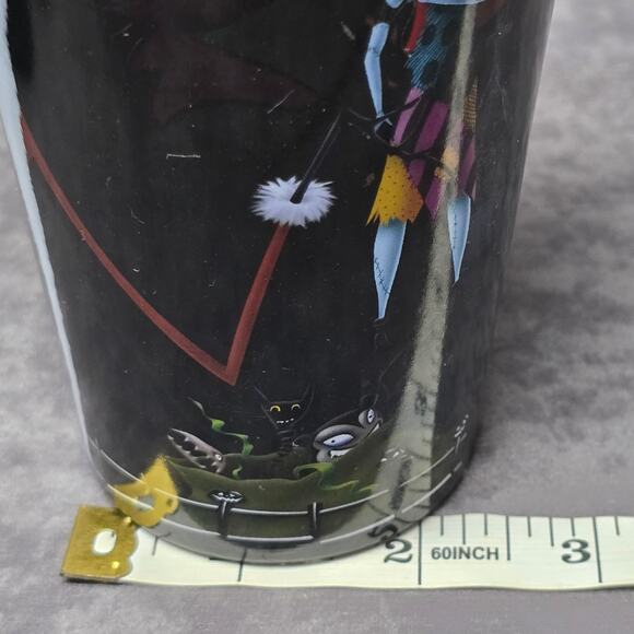 Disney Nightmare Before Christmas Jack & Sally Black Tall Drinking Glass Cup - Picture 7 of 9